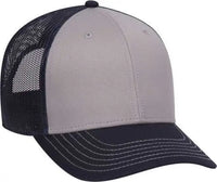 OTTO 83 1239 6 Panel Low Profile Mesh Back Trucker Hat Navy Gray Navy Navy Gray / One Size Fits Most