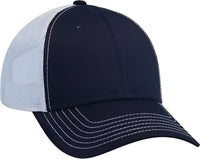 OTTO 83-1239 6 Panel Low Profile Mesh Back Trucker Hat - Navy Navy White - Navy White / One Size Fits Most
