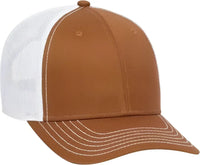 OTTO 83-1239 6 Panel Low Profile Mesh Back Trucker Hat - Texas Orange Texas Orange White - Texas Orange White