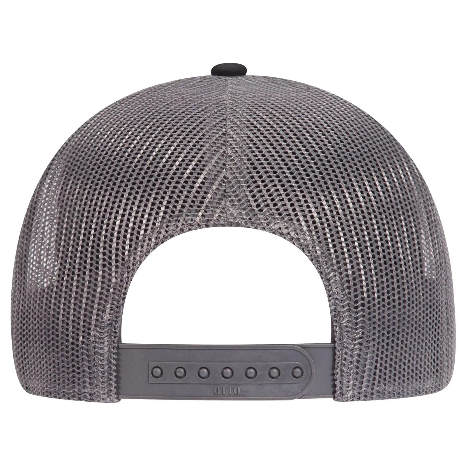 OTTO 83-1273 6 Panel Low Profile Mesh Back Trucker Cap - Blk/Blk/Ch.Gry - Blk/Blk/Ch.Gry / 6 1/2’’ - 7 5/8’’