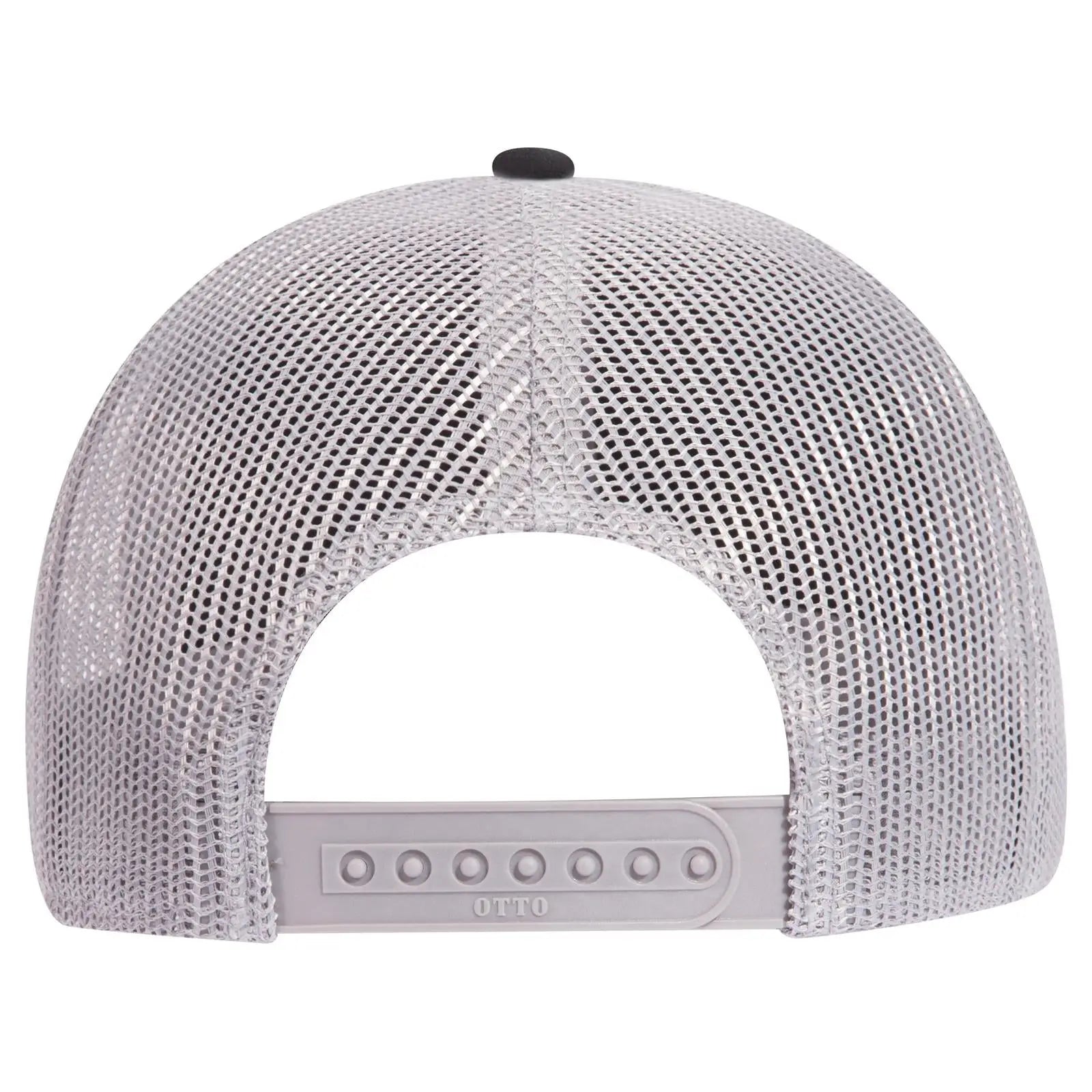 OTTO 83-1273 6 Panel Low Profile Mesh Back Trucker Cap - Blk/Blk/Gry - Blk/Blk/Gry / 6 1/2’’ - 7 5/8’’