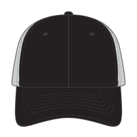 OTTO 83-1273 6 Panel Low Profile Mesh Back Trucker Cap - Blk/Blk/Gry - Blk/Blk/Gry / 6 1/2’’ - 7 5/8’’