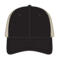 OTTO 83-1273 6 Panel Low Profile Mesh Back Trucker Cap - Blk/Blk/Kha - Blk/Blk/Kha / 6 1/2’’ - 7 5/8’’