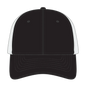 OTTO 83-1273 6 Panel Low Profile Mesh Back Trucker Cap - Blk/Blk/Wht - Blk/Blk/Wht / 6 1/2’’ - 7 5/8’’
