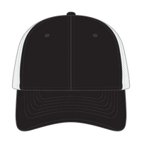 OTTO 83-1273 6 Panel Low Profile Mesh Back Trucker Cap - Blk/Blk/Wht - Blk/Blk/Wht / 6 1/2’’ - 7 5/8’’