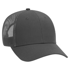 OTTO 83-1273 6 Panel Low Profile Mesh Back Trucker Cap - Char. Gray - Char. Gray / 6 1/2’’ - 7 5/8’’
