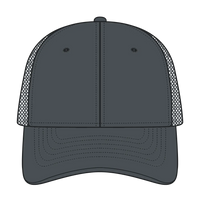 OTTO 83-1273 6 Panel Low Profile Mesh Back Trucker Cap - Char. Gray - Char. Gray / 6 1/2’’ - 7 5/8’’