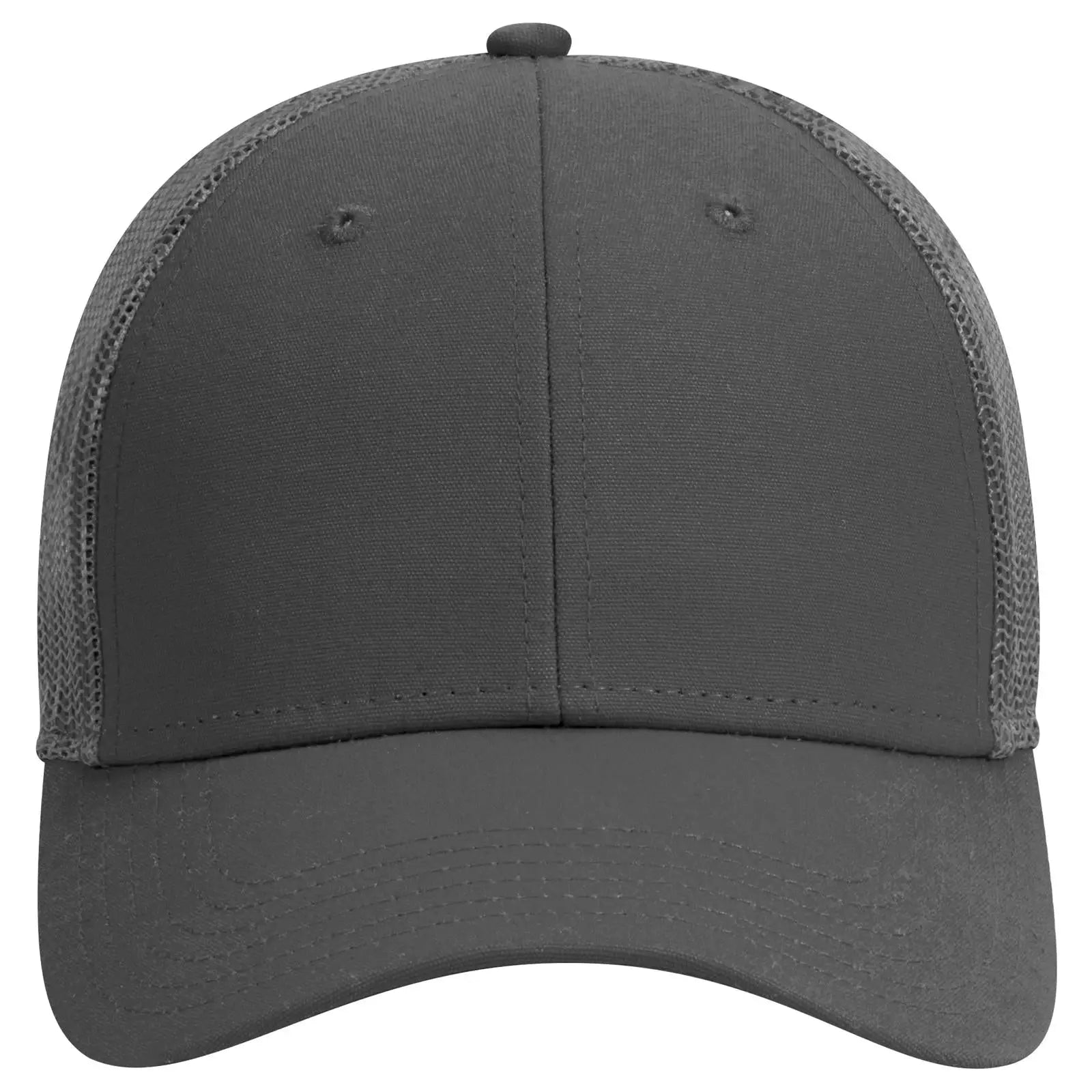OTTO 83-1273 6 Panel Low Profile Mesh Back Trucker Cap - Char. Gray - Char. Gray / 6 1/2’’ - 7 5/8’’
