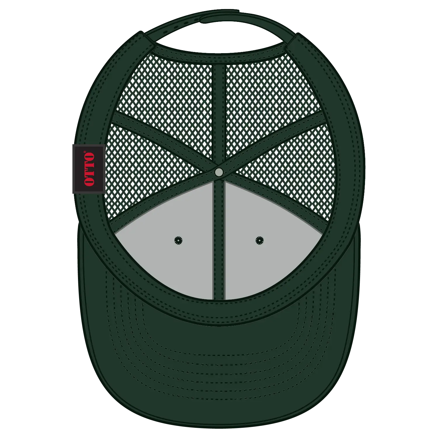 OTTO 83-1273 6 Panel Low Profile Mesh Back Trucker Cap - Dk. Green - Dk. Green / 6 1/2’’ - 7 5/8’’