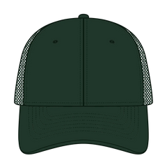 OTTO 83-1273 6 Panel Low Profile Mesh Back Trucker Cap - Dk. Green - Dk. Green / 6 1/2’’ - 7 5/8’’