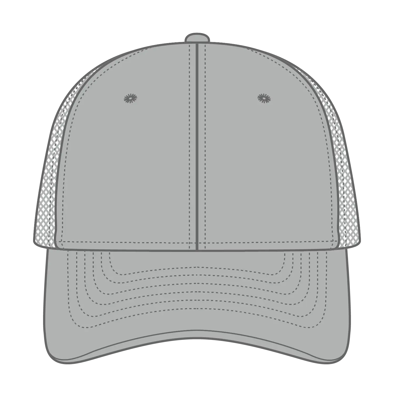 OTTO 83-1273 6 Panel Low Profile Mesh Back Trucker Cap - Gray - Gray / 6 1/2’’ - 7 5/8’’