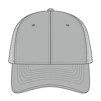 OTTO 83-1273 6 Panel Low Profile Mesh Back Trucker Cap - Gray - Gray / 6 1/2’’ - 7 5/8’’
