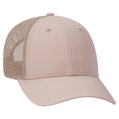 OTTO 83-1273 6 Panel Low Profile Mesh Back Trucker Cap - Khaki - Khaki / 6 1/2’’ - 7 5/8’’