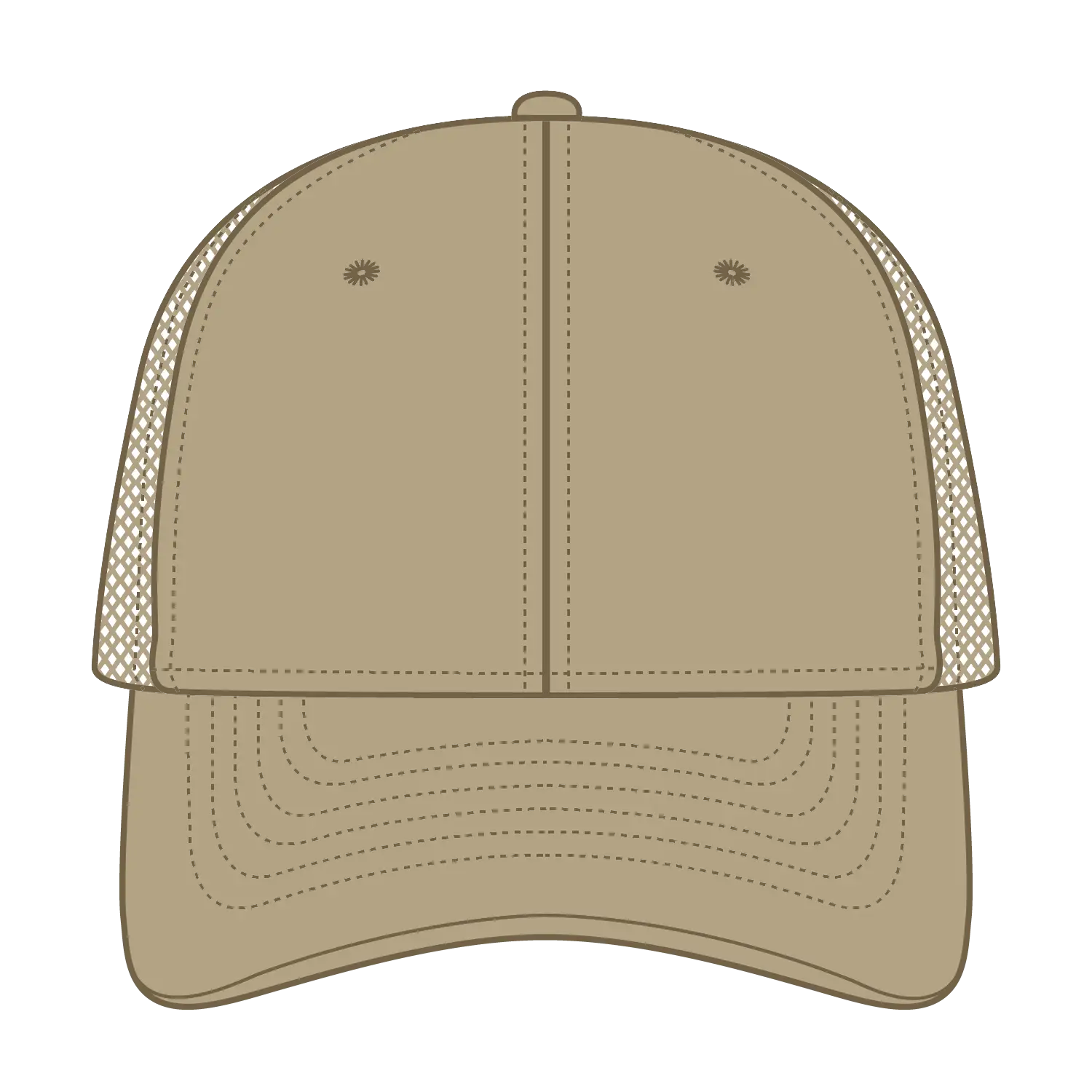 OTTO 83-1273 6 Panel Low Profile Mesh Back Trucker Cap - Khaki - Khaki / 6 1/2’’ - 7 5/8’’
