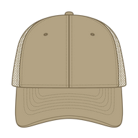 OTTO 83-1273 6 Panel Low Profile Mesh Back Trucker Cap - Khaki - Khaki / 6 1/2’’ - 7 5/8’’