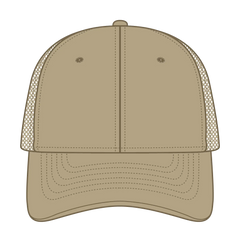 OTTO 83-1273 6 Panel Low Profile Mesh Back Trucker Cap - Khaki - Khaki / 6 1/2’’ - 7 5/8’’