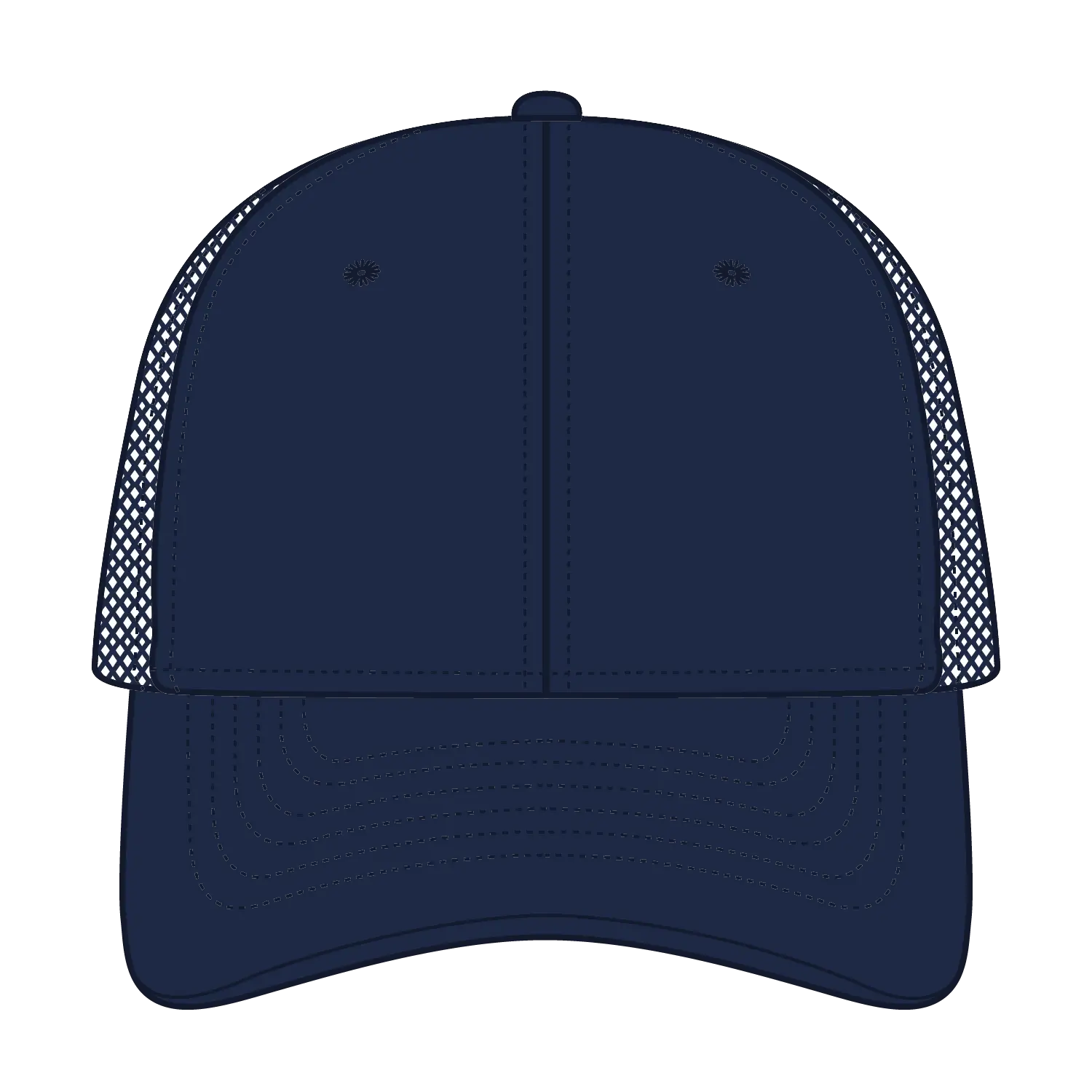 OTTO 83-1273 6 Panel Low Profile Mesh Back Trucker Cap - Navy - Navy / 6 1/2’’ - 7 5/8’’