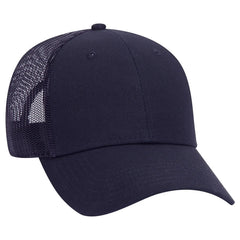 OTTO 83-1273 6 Panel Low Profile Mesh Back Trucker Cap - Navy - Navy / 6 1/2’’ - 7 5/8’’