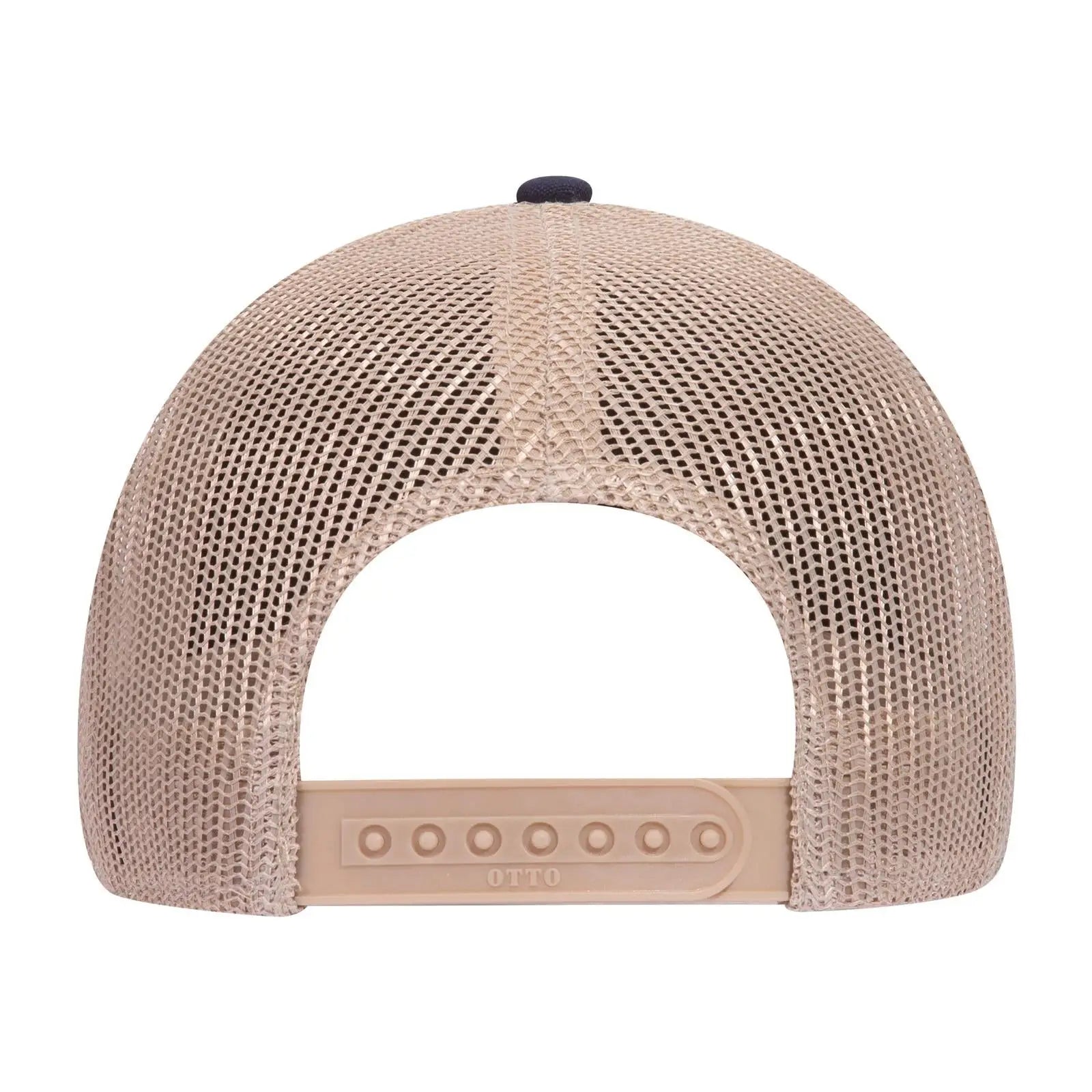 OTTO 83-1273 6 Panel Low Profile Mesh Back Trucker Cap - Nvy/Nvy/Kha - Nvy/Nvy/Kha / 6 1/2’’ - 7 5/8’’