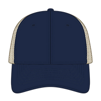 OTTO 83-1273 6 Panel Low Profile Mesh Back Trucker Cap - Nvy/Nvy/Kha - Nvy/Nvy/Kha / 6 1/2’’ - 7 5/8’’