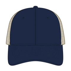 OTTO 83-1273 6 Panel Low Profile Mesh Back Trucker Cap - Nvy/Nvy/Kha - Nvy/Nvy/Kha / 6 1/2’’ - 7 5/8’’