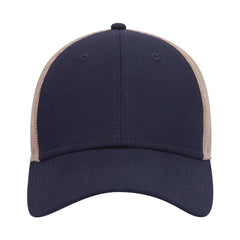 OTTO 83-1273 6 Panel Low Profile Mesh Back Trucker Cap - Nvy/Nvy/Kha - Nvy/Nvy/Kha / 6 1/2’’ - 7 5/8’’