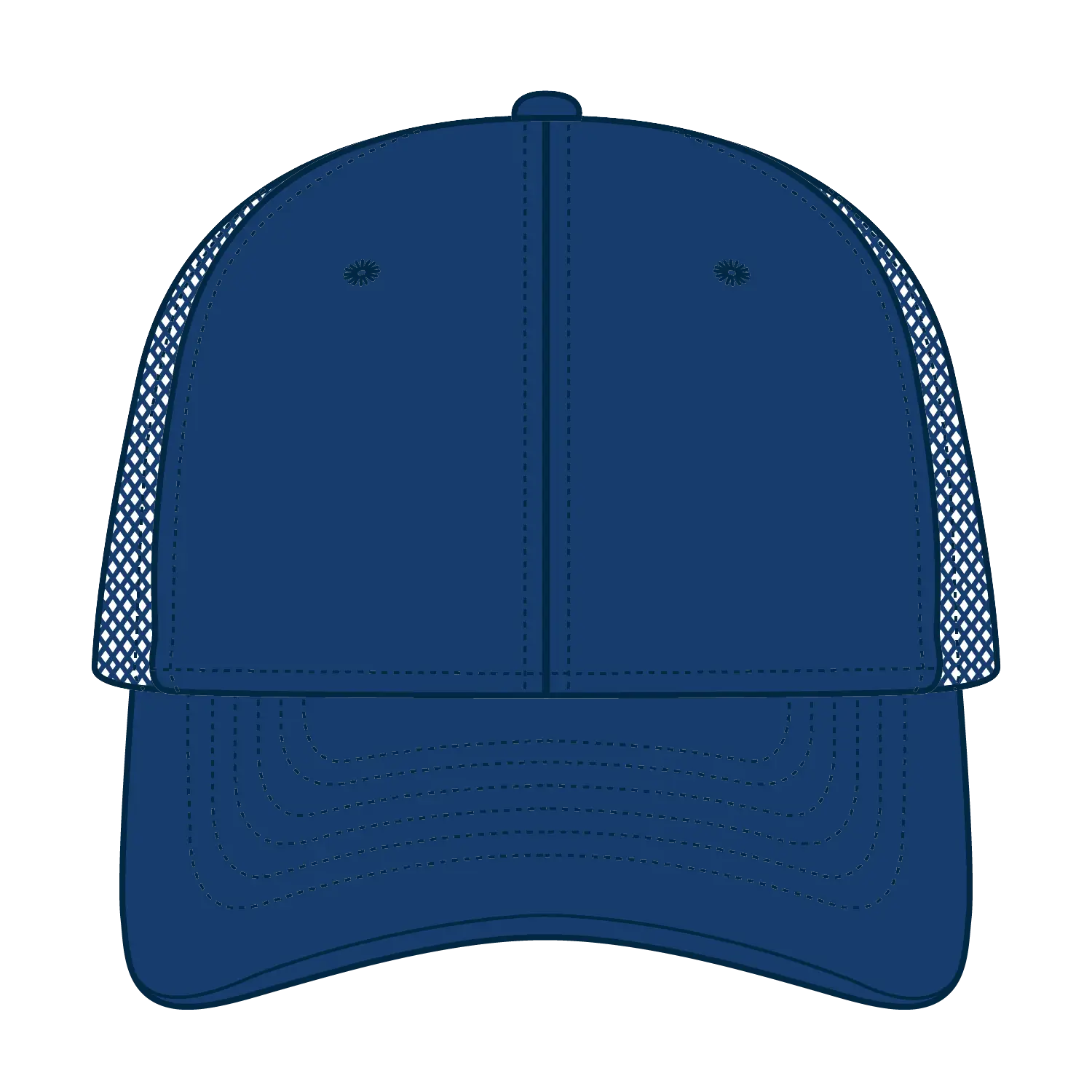 OTTO 83-1273 6 Panel Low Profile Mesh Back Trucker Cap - Royal - Royal / 6 1/2’’ - 7 5/8’’