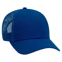 OTTO 83-1273 6 Panel Low Profile Mesh Back Trucker Cap - Royal - Royal / 6 1/2’’ - 7 5/8’’