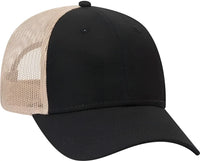 OTTO 83-1273 Cotton Canvas Mesh Back Low Profile Baseball Cap - Black Black Charcoal - Black Dark Gray / One Size Fits