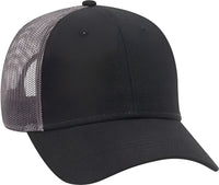 OTTO 83-1273 Cotton Canvas Mesh Back Low Profile Baseball Cap - Black Black White - Black White / One Size Fits Most