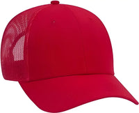 OTTO 83-1273 Cotton Canvas Mesh Back Low Profile Baseball Cap - Red - Red / One Size Fits Most