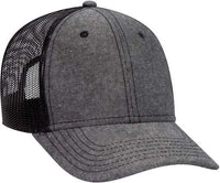 OTTO 83-1279 6 Panel Low Profile Mesh Back Trucker Hat - Black - Black / One Size Fits Most