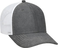 OTTO 83-1279 6 Panel Low Profile Mesh Back Trucker Hat - Black White - Black White / One Size Fits Most