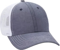 OTTO 83-1279 6 Panel Low Profile Mesh Back Trucker Hat - Navy White - Navy White / One Size Fits Most