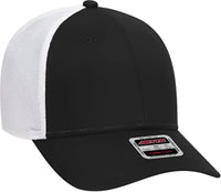 OTTO 83-1299 OTTO COMFY FIT 6 Panel Low Profile Mesh Back Baseball Cap - Black Black White - Black White / One Size