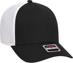 OTTO 83-1299 OTTO COMFY FIT 6 Panel Low Profile Mesh Back Baseball Cap - Black Black White - Black White / One Size