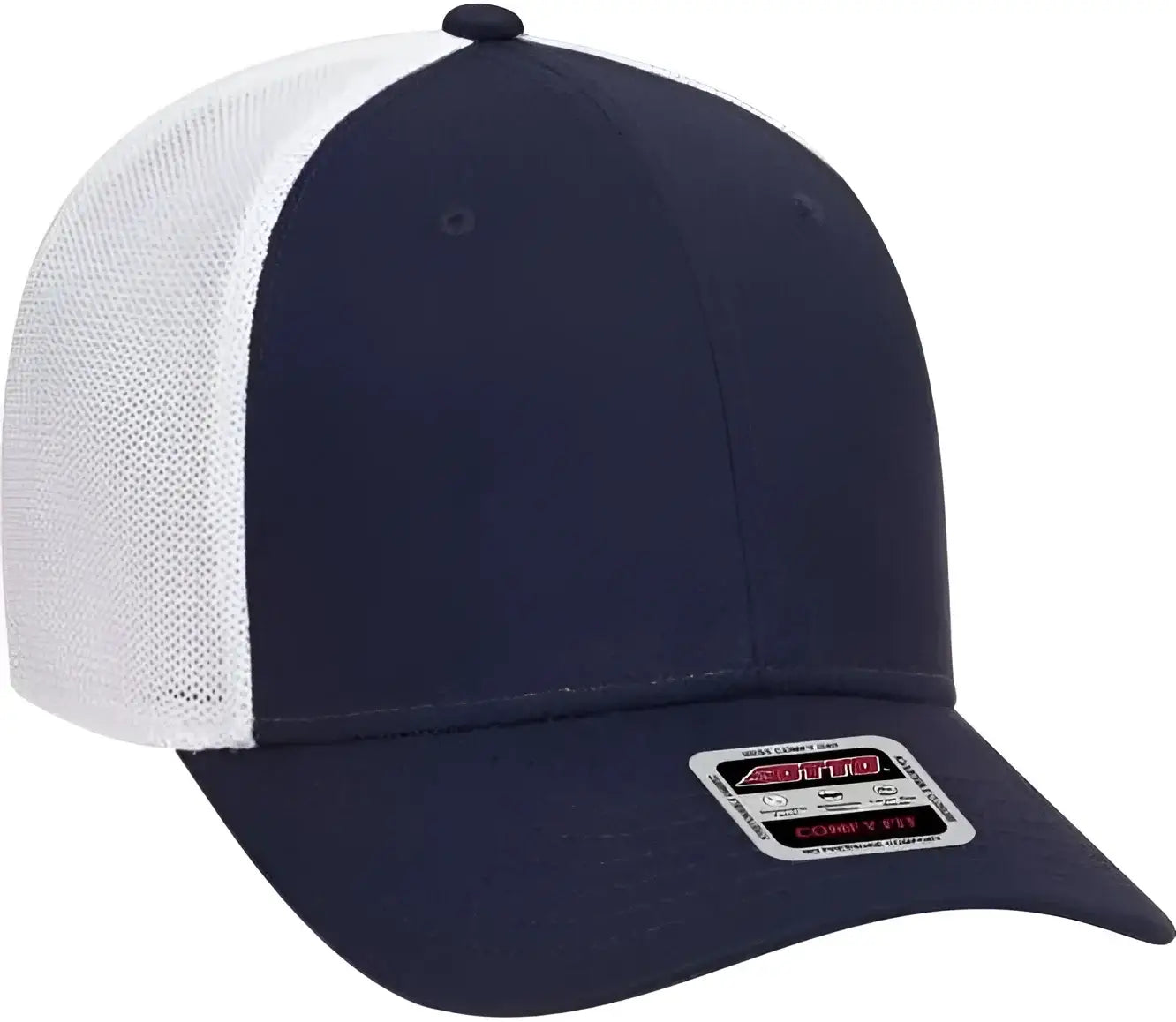 OTTO 83-1299 OTTO COMFY FIT 6 Panel Low Profile Mesh Back Baseball Cap - Navy Navy White - Navy White / One Size Fits