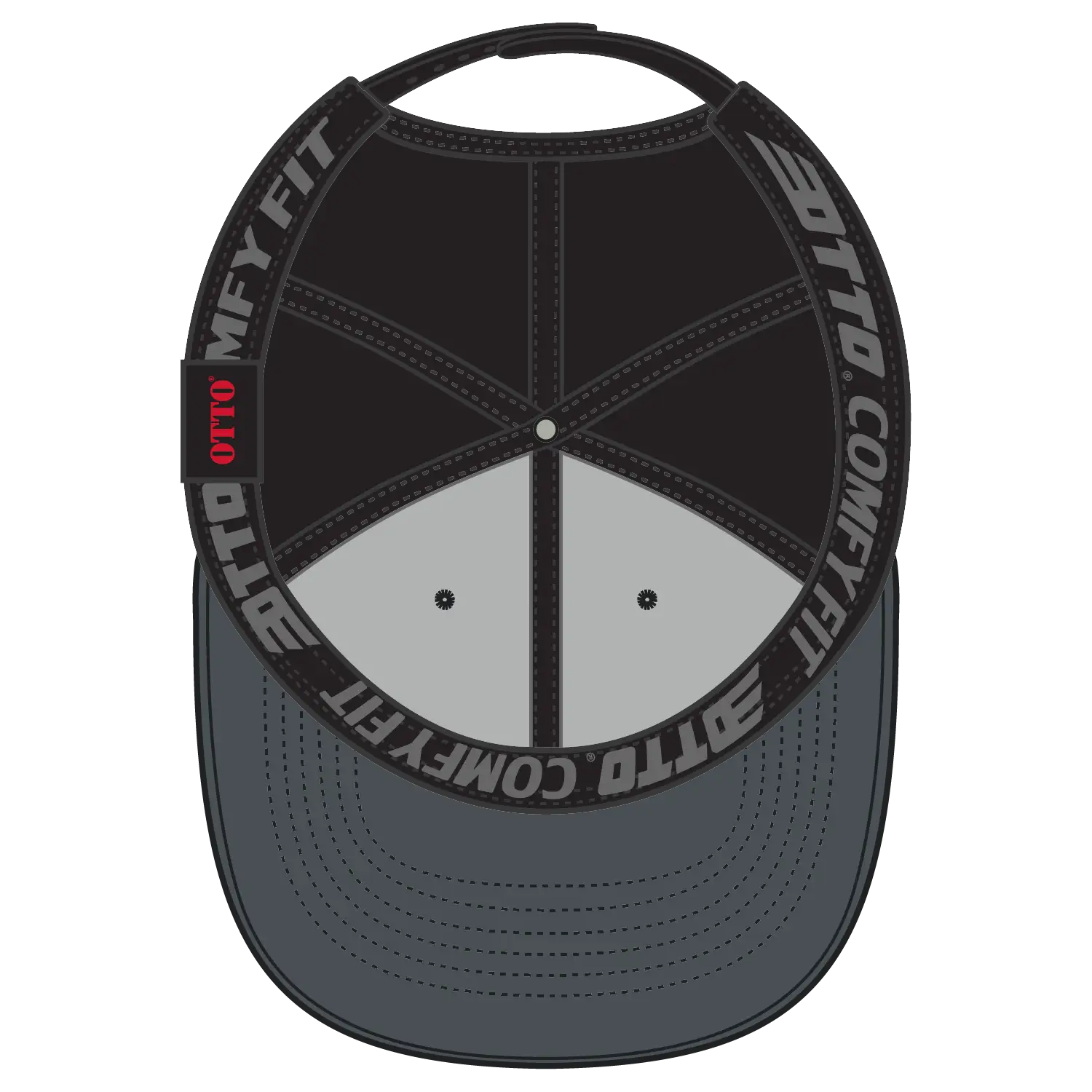 OTTO 83-1299 ’OTTO Comfy Fit’ 6 Panel Low Profile Mesh Back Trucker Cap - Ch.Gry/Ch.Gry/Blk - Ch.Gry/Ch.Gry/Blk / 6