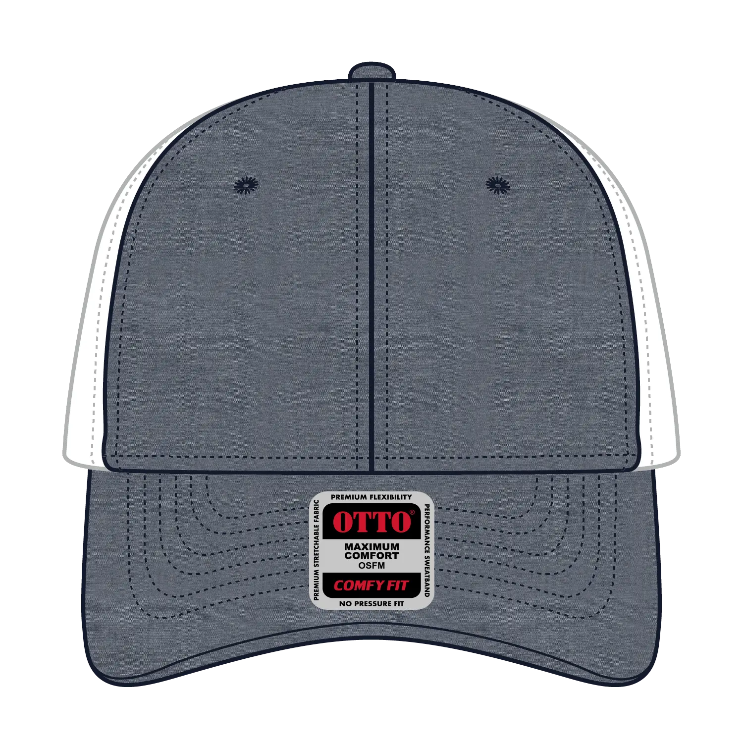 OTTO 83-1299 ’OTTO Comfy Fit’ 6 Panel Low Profile Mesh Back Trucker Cap - Nvy/Wht - Nvy/Wht / 6 1/2’’ - 7 5/8’’