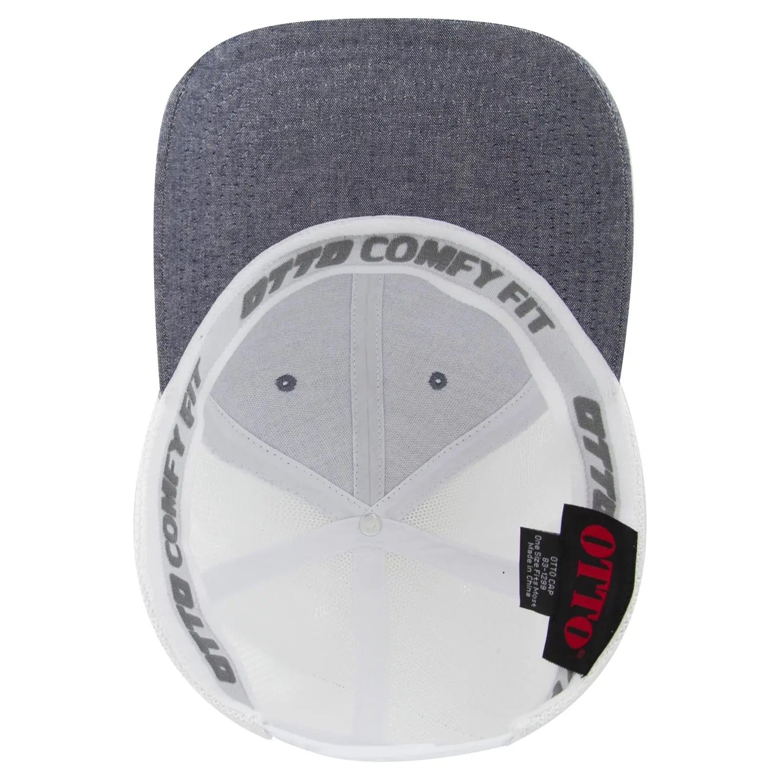 OTTO 83-1299 ’OTTO Comfy Fit’ 6 Panel Low Profile Mesh Back Trucker Cap - Nvy/Wht - Nvy/Wht / 6 1/2’’ - 7 5/8’’
