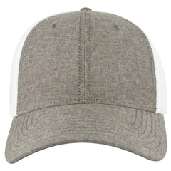 OTTO 83-1299 ’OTTO Comfy Fit’ 6 Panel Low Profile Mesh Back Trucker Cap - ChGry/Wht - ChGry/Wht / 6 1/2’’ - 7 5/8’’