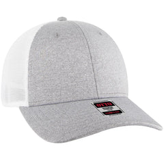 OTTO 83-1299 ’OTTO Comfy Fit’ 6 Panel Low Profile Mesh Back Trucker Cap - HeatherGray/HeatherGray/White