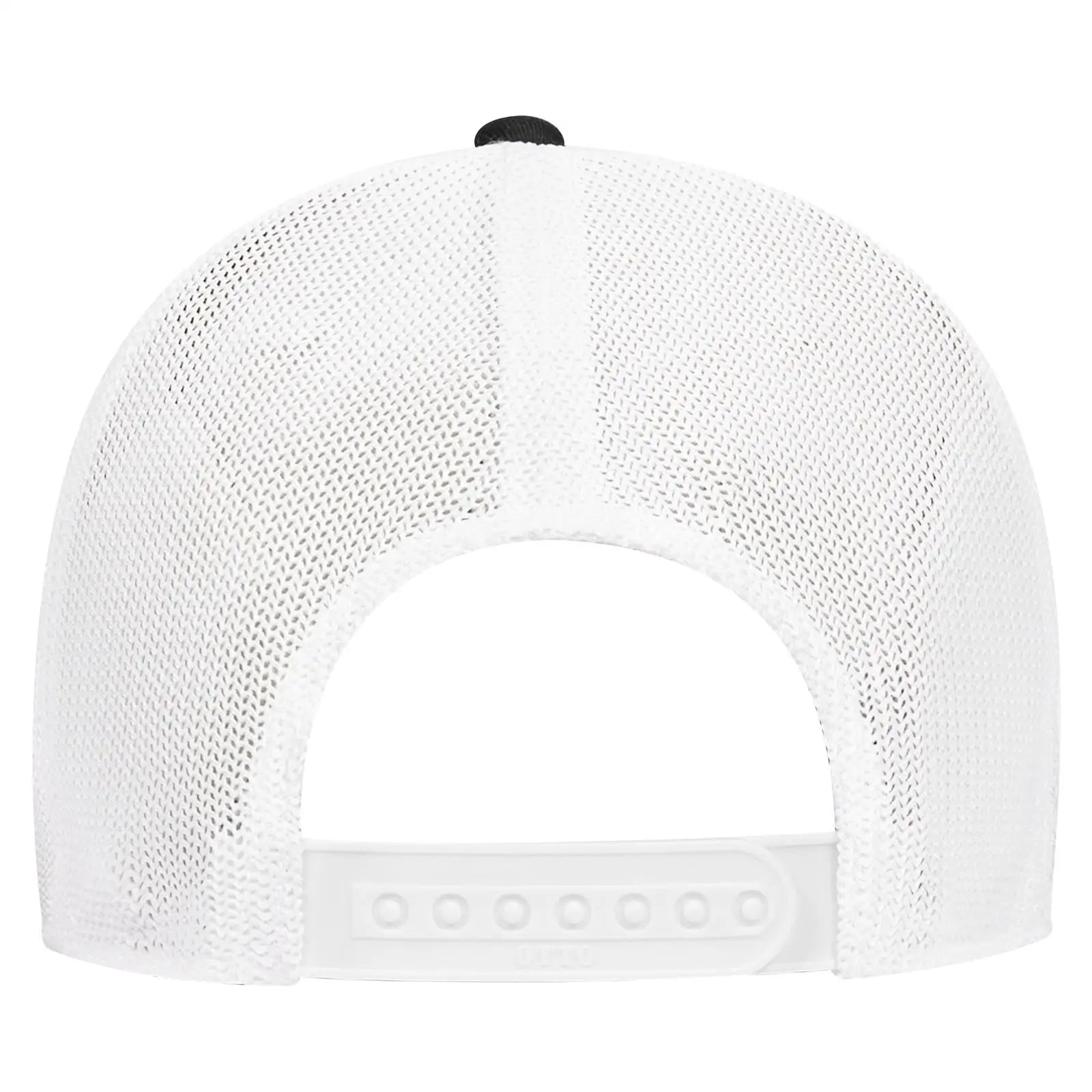OTTO 83-1299 ’OTTO Comfy Fit’ 6 Panel Low Profile Mesh Back Trucker Cap - Blk/Blk/Wht - Blk/Blk/Wht / 6 1/2’’ - 7 5/8’’