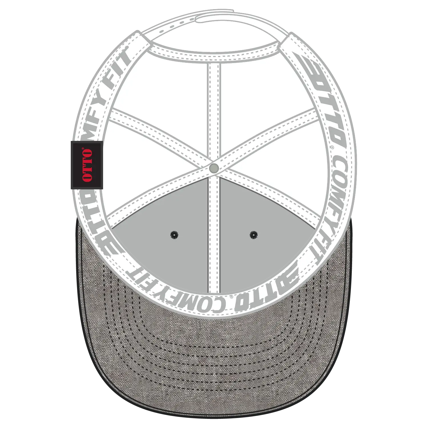 OTTO 83-1299 ’OTTO Comfy Fit’ 6 Panel Low Profile Mesh Back Trucker Cap - ChGry/Wht - ChGry/Wht / 6 1/2’’ - 7 5/8’’