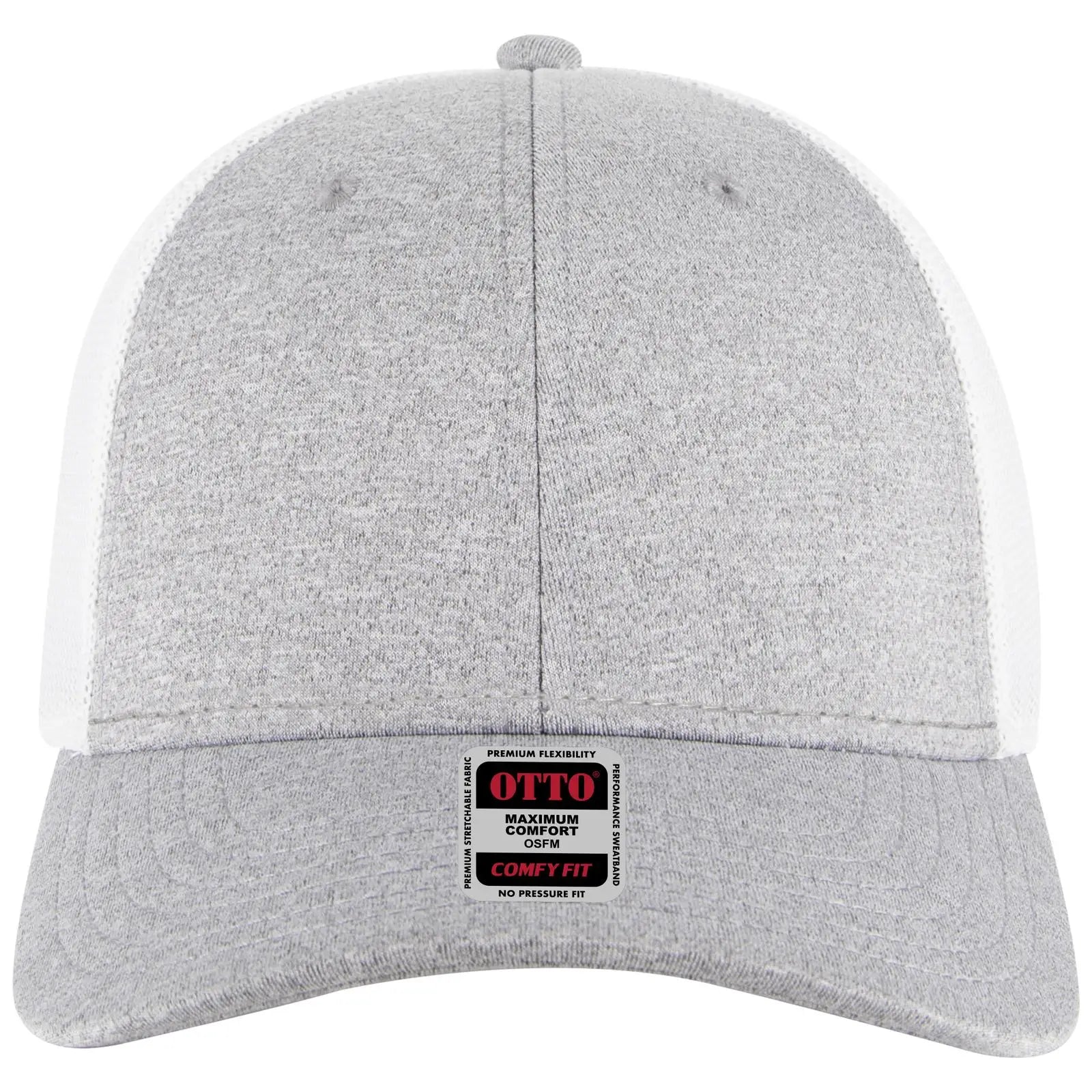 OTTO 83-1299 ’OTTO Comfy Fit’ 6 Panel Low Profile Mesh Back Trucker Cap - HeatherGray/HeatherGray/White