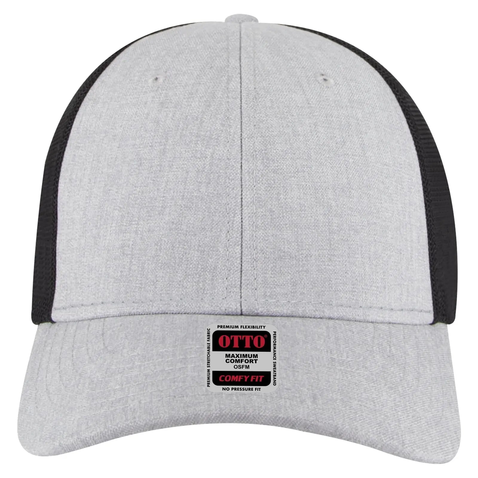 OTTO 83-1299 ’OTTO Comfy Fit’ 6 Panel Low Profile Mesh Back Trucker Cap - H. Gry/H. Gry/Blk - H. Gry/H. Gry/Blk / 6
