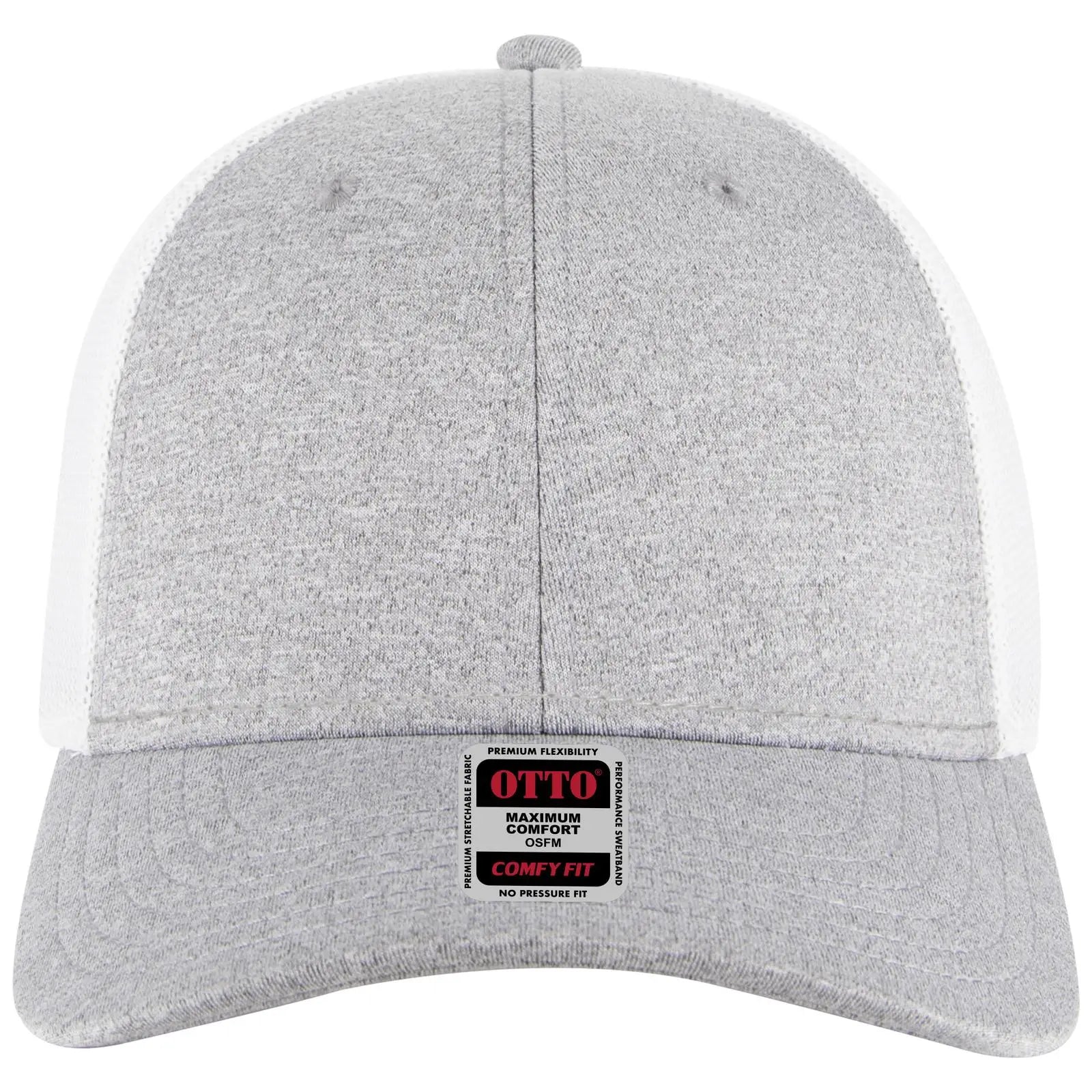 OTTO 83-1299 ’OTTO Comfy Fit’ 6 Panel Low Profile Mesh Back Trucker Cap - HeatherGray/HeatherGray/White