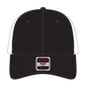 OTTO 83-1299 ’OTTO Comfy Fit’ 6 Panel Low Profile Mesh Back Trucker Cap - Blk/Blk/Wht - Blk/Blk/Wht / 6 1/2’’ - 7 5/8’’