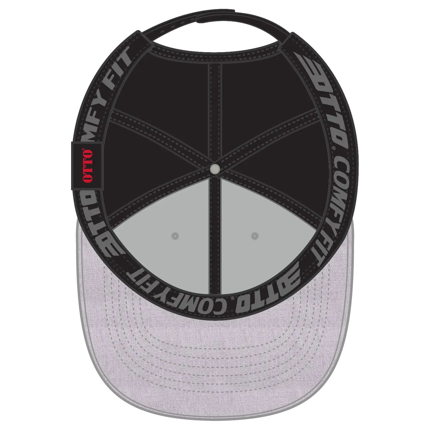 OTTO 83-1299 ’OTTO Comfy Fit’ 6 Panel Low Profile Mesh Back Trucker Cap - H. Gry/H. Gry/Blk - H. Gry/H. Gry/Blk / 6