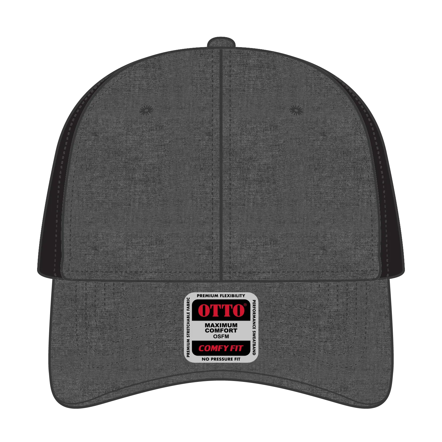 OTTO 83-1299 ’OTTO Comfy Fit’ 6 Panel Low Profile Mesh Back Trucker Cap - Black - Black / 6 1/2’’ - 7 5/8’’